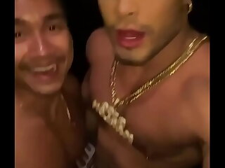 In a club restroom, a hunky stud eagerly devours the Asian twink's throbbing member. The amateur action continues in a nearby car, where the twink eagerly reciprocates before getting vigorously stretched by the muscular daddy.